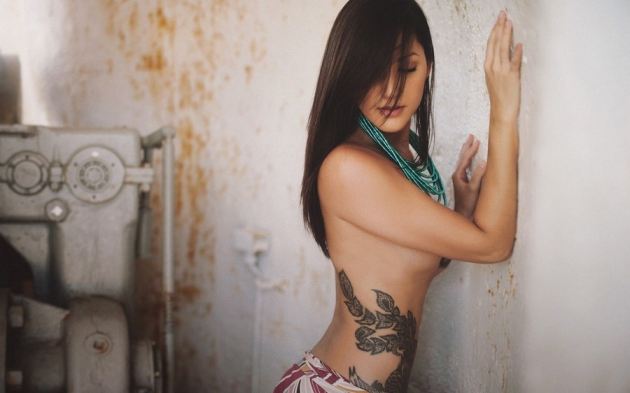 Belly Back Tattoo Wall Sexy Asian Long Hair - Xxx Pics