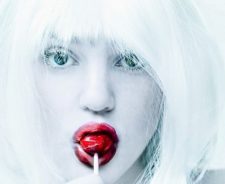 Chupa Chups Lollipop Red Lips White Face
