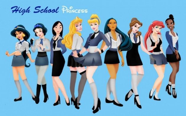 All Disney Princesses Group Porn - Disney Princess High School - Xxx Pics