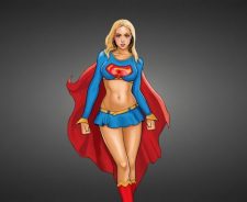 Drawing Girl Supergirl Red Cape Superman Comics