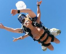 Naled Girl Flying In Parachute