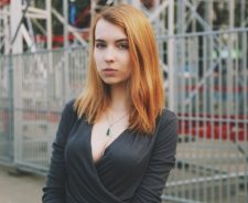 Redhead Girl Cleavage Rollercoaster