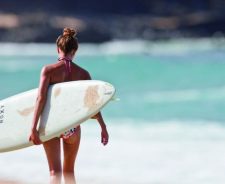 Surfboard Swimsuit Sand On Ass Legs Girl Sea