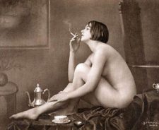 Vintage Nude Women Smoking